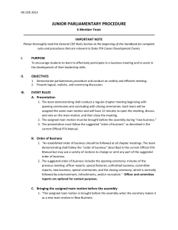 junior parliamentary procedure