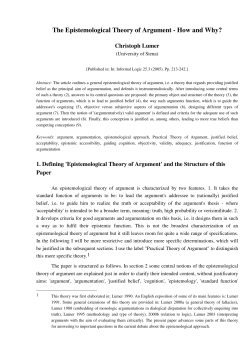 The Epistemological Theory of Argument