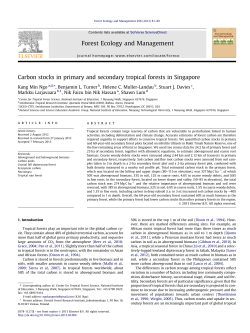 Carbon stocks in primary and secondary tropical forests in Singapore