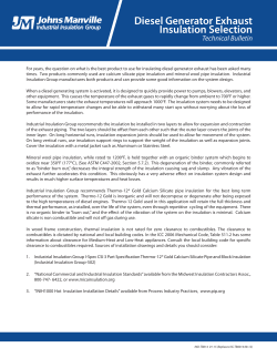 Diesel Generator Exhaust Insulation Selection