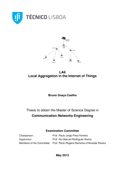 LA6 Local Aggregation in the Internet of Things Thesis to obtain the