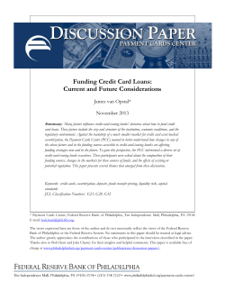 Funding Credit Card Loans: Current and Future