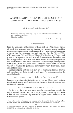 a comparative study of unit root tests with panel data and a new