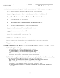 Chem 305 Unit 3 Exam F16