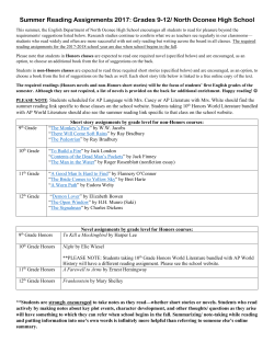 NOHS 9-12 Summer Reading Assignments