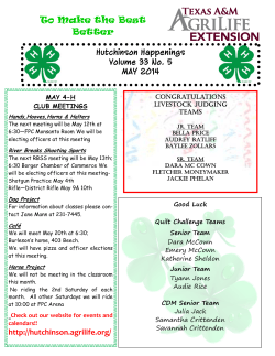 May 2014 NL - AgriLife Extension County Offices