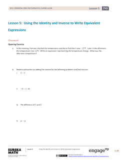Lesson 5: Using the Identity and Inverse to Write Equivalent