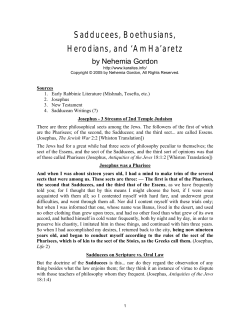 Sadducees, Boethusians, Herodians, and `Am Ha