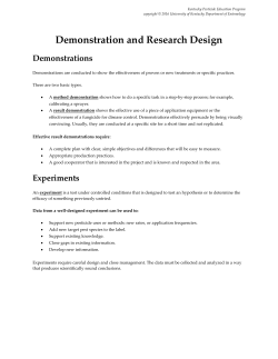 Demonstration and Research Design