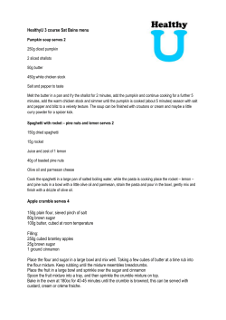 HealthyU 3 course Sat Bains menu Apple crumble serves 4 150g