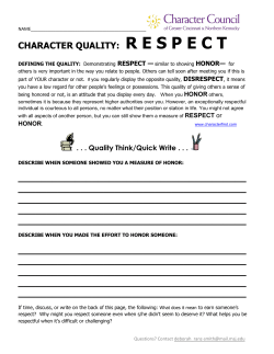 Activity Pages for Respect - Character Council of Cincinnati