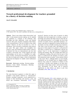Toward professional development for teachers grounded in a theory
