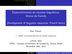 Desenvolvimento de recursos lingu&iacute;sticos : l&eacute;xicos do franc&ecirc;s