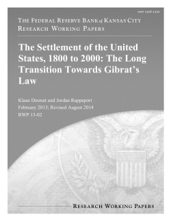 The Settlement of the United States, 1800 to 2000: The Long