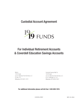 IRA Disclosure - 1919 Financial Services Fund