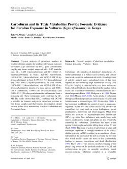 Carbofuran and its Toxic Metabolites Provide Forensic Evidence for