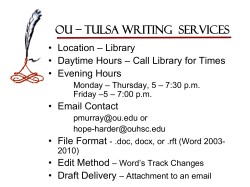 OU &ndash; Tulsa Writing Services