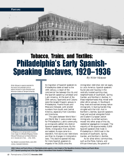 Philadelphia`s Early Spanish- Speaking Enclaves, 1920&ndash;1936