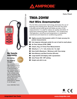 TMA-20HW Hot Wire Anemometer Data Sheet