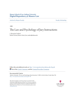 The Law and Psychology of Jury Instructions