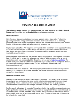 PurGen: A coal plant in Linden - League of Women Voters of New