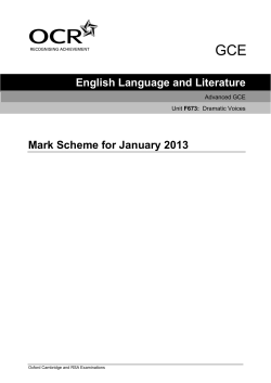 Mark scheme - Unit F673 - Dramatic voices - January