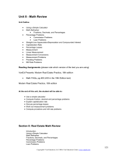 Unit 8 - Math Review