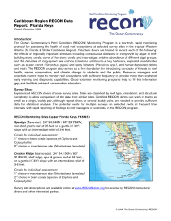 Caribbean Region RECON Data Report: Florida Keys