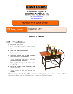 equipment data sheet Etching press