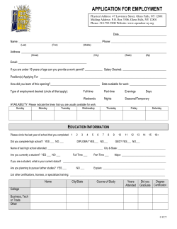 application for employment