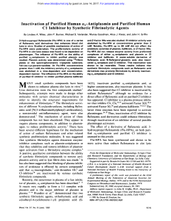 Inactivation of Purified Human a2-Antiplasmin and