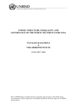 Ethnic Structure, Inequality and Governance of the Public Sector in