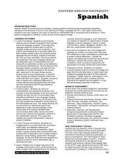 Spanish - Eastern Oregon University