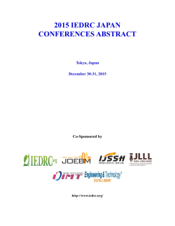 2015 IEDRC JAPAN CONFERENCES ABSTRACT