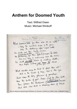 Anthem for Doomed Youth - waitaki . otago . ac . nz