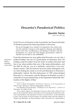 Descartes`s Paradoxical Politics