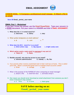 email assignment - T-Rex