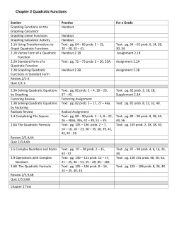 Chapter 2 Quadratic Functions