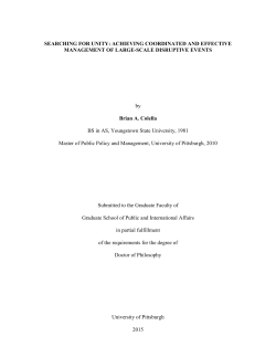 i SEARCHING FOR UNITY: ACHIEVING COORDINATED AND