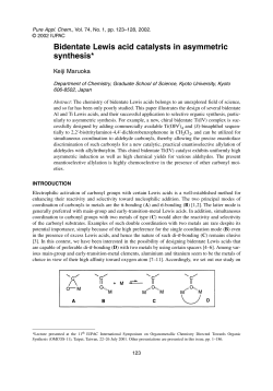 Bidentate Lewis acid catalysts in asymmetric synthesis