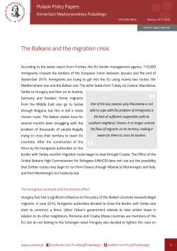 The Balkans and the migration crisis