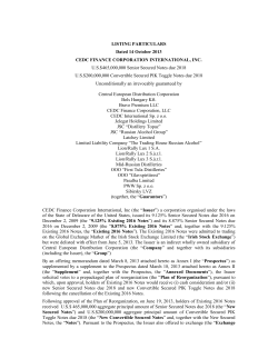 LISTING PARTICULARS Dated 14 October 2013 CEDC FINANCE