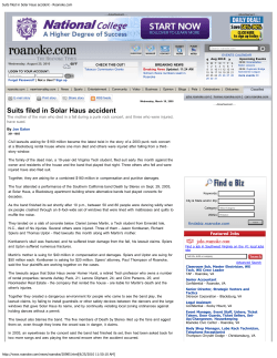 Suits filed in Solar Haus accident - Roanoke.com