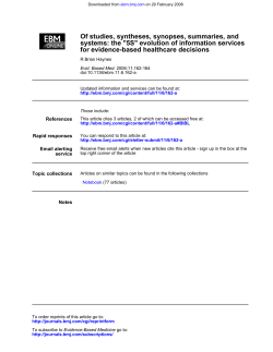 for evidence-based healthcare decisions systems: the "5S" evolution