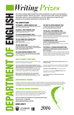 2016 Writing Prizes - English Honors Program