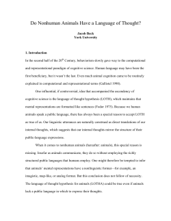 Do Nonhuman Animals Have a Language of