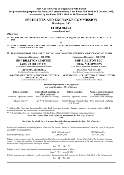 BHP Billiton Group SEC Form 20-F - Part A