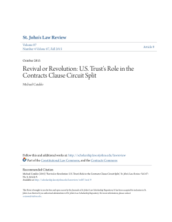 US Trust`s Role in the Contracts Clause Circuit Split