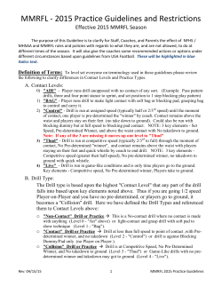 Player Practice Guidelines - PDF