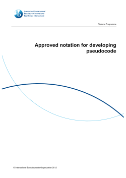 Approved notation for developing pseudocode